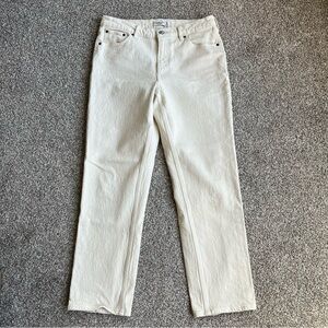 Abercrombie & Fitch Cream Mid Rise Straight Leg Jeans, Size 8S